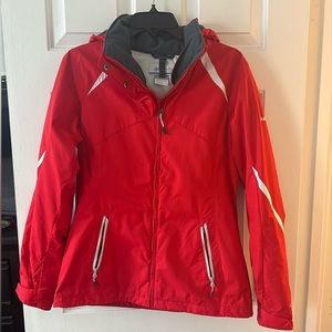 Columbia Women’s Whirlibird Waterproof Jacket - red and white - no liner.